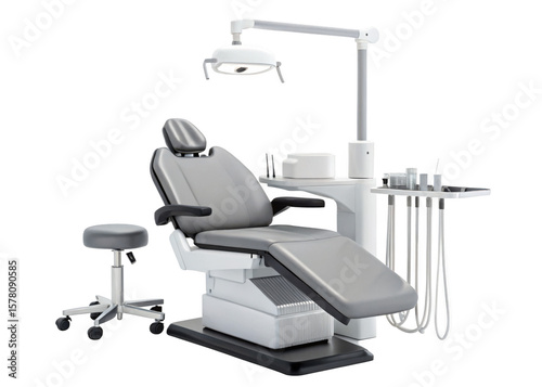 Dentist chair rendered isolated on a transparent background