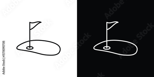 Golf yard icon illustration symbol or logo collection.