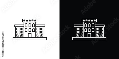 hotel icon illustration symbol or logo collection.