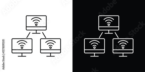 Local network icon illustration symbol or logo collection.