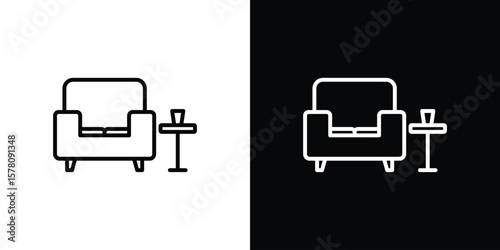 Lounge icon illustration symbol or logo collection.