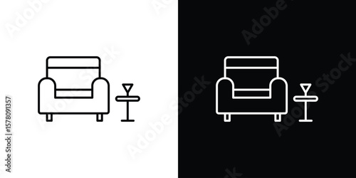 Lounge icon illustration symbol or logo collection.