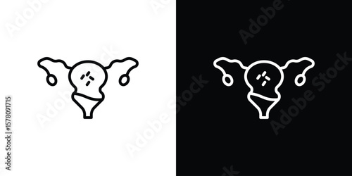 Pelvic inflammatory disease icon illustration symbol or logo collection.