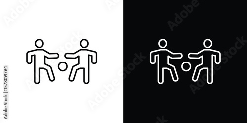 People playing Ball icon illustration symbol or logo collection.