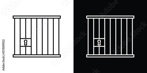 Prison icon illustration symbol or logo collection.