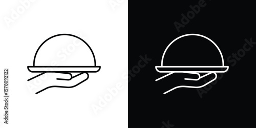 Restaurant Tray icon illustration symbol or logo collection.