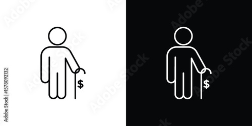 Retirement icon illustration symbol or logo collection.