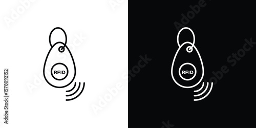 RFID key tag icon illustration symbol or logo collection.