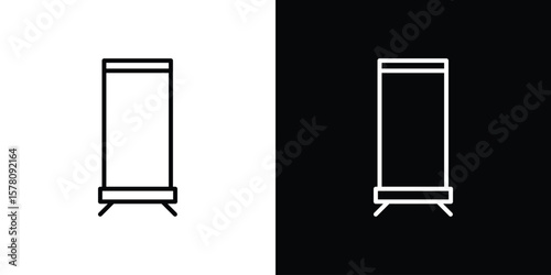 Roll up banners icon illustration symbol or logo collection.