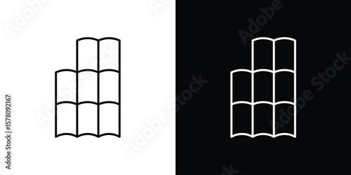 Roof tile icon illustration symbol or logo collection.