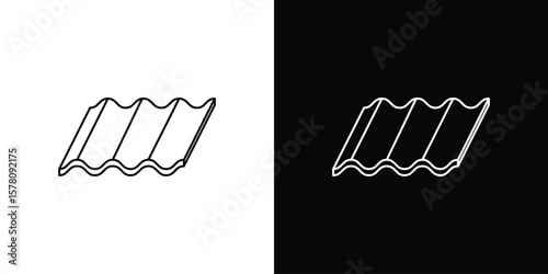 Roof tile icon illustration symbol or logo collection.