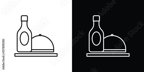 Room service icon illustration symbol or logo collection.