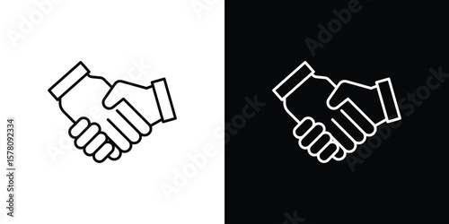 Shake hands icon illustration symbol or logo collection.