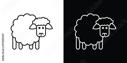 Sheep icon illustration symbol or logo collection.