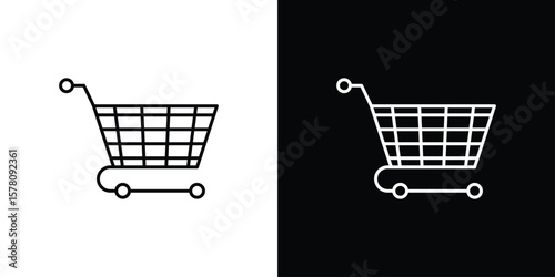 Shopping cart icon illustration symbol or logo collection.