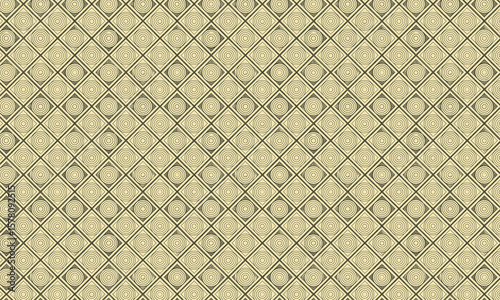 Geometric pattern design featuring diamonds and concentric circle shapes.