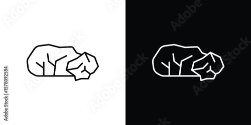 Stone icon illustration symbol or logo collection.