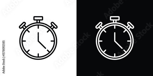Stopwatch icon illustration symbol or logo collection.