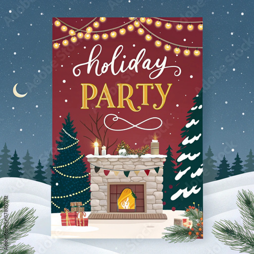 holiday party invitation card 