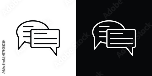 Text chat icon illustration symbol or logo collection.