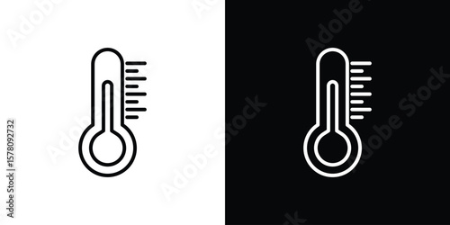 Thermometer icon illustration symbol or logo collection.
