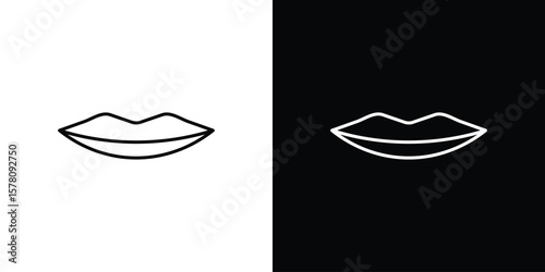 Thin lips icon illustration symbol or logo collection.