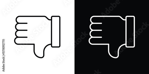 Thumb down icon illustration symbol or logo collection.