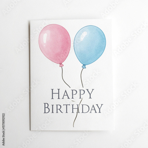 happy birthday card with balloons
