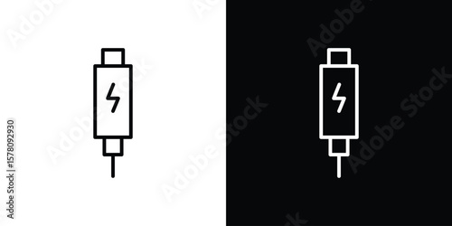 USB type c icon illustration symbol or logo collection.
