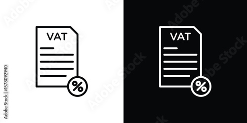 Value added tax VAT icon illustration symbol or logo collection.
