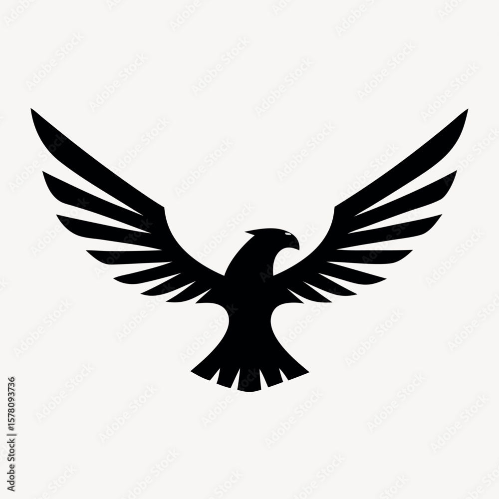 Obraz premium A silhouette of an eagle in flight vector icon