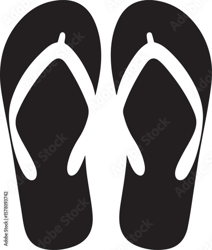 Black and white flip flops footwear summer