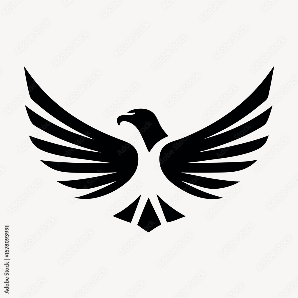 Obraz premium A silhouette of an eagle in flight vector icon