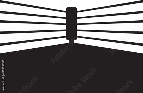Boxing ring corner ropes and canvas vector