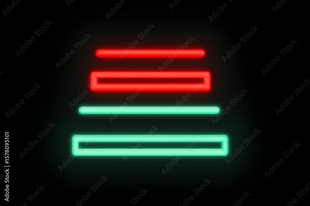Abstract Neon Light Design with Red and Green Lines Abstract Neon Light Design with Red and Green Lines