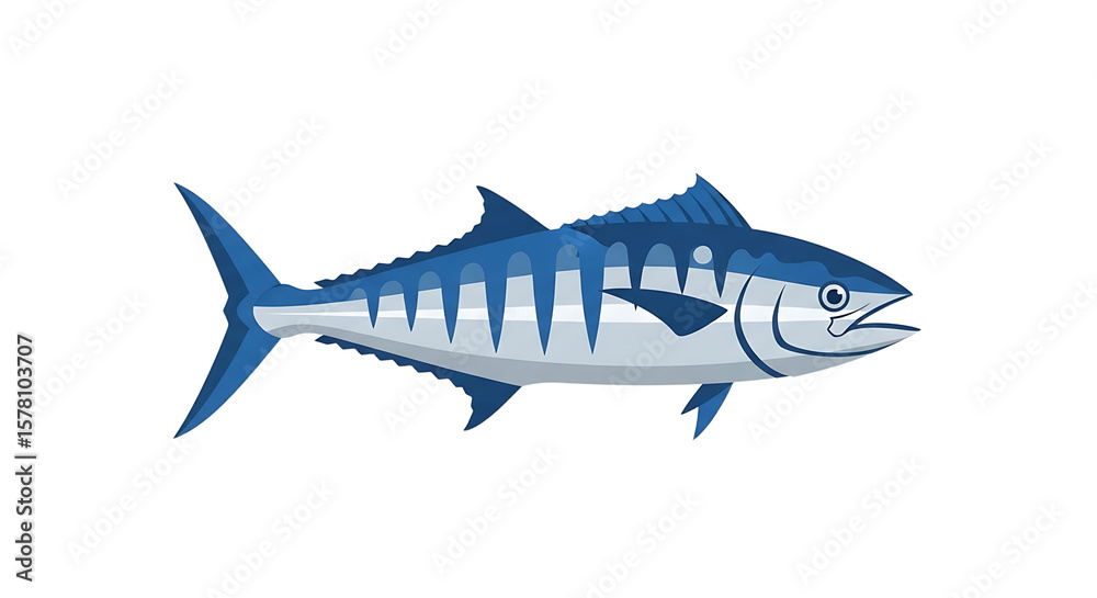 Naklejka premium Striking depiction of a Wahoo fish with vibrant colors and detailed features