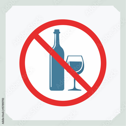 飲酒禁止マークのベクター素材