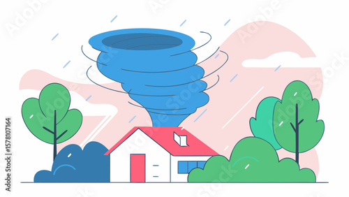 Tornado Formation Vector Illustration