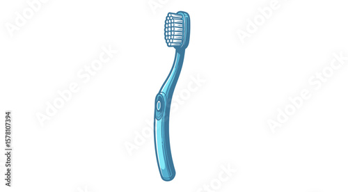 Side view of a light blue cartoon toothbrush.