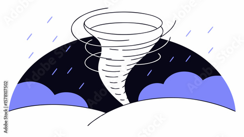 Tornado Formation Vector Illustration