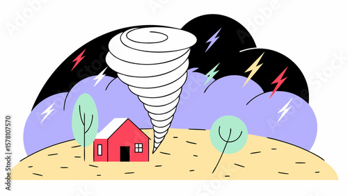 Tornado Formation Vector Illustration