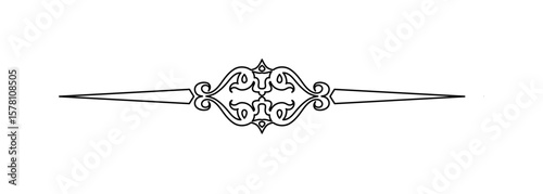 Ornate symmetrical decorative design element.