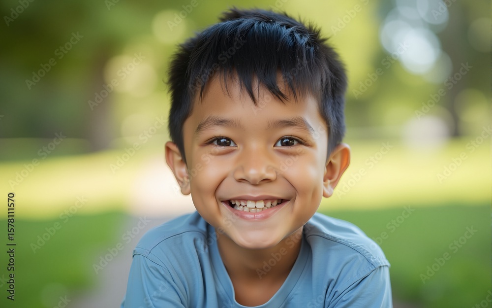 Close up portrait of asian boy smiling in the park. High quality Close up portrait of asian boy smiling in the park. High quality