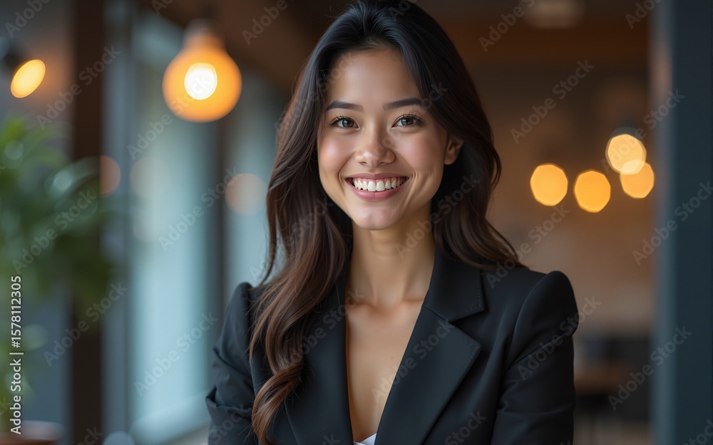 Happy, portrait and business woman in office with confidence, night and journalism career. Copywriter, professional and Asian employee with positive attitude for creative job promotion at workplace Happy, portrait and business woman in office with confidence, night and journalism career. Copywriter, professional and Asian employee with positive attitude for creative job promotion at workplace