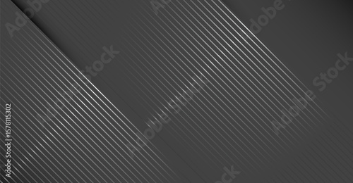 An image features a sleek, gray gradient background layered with striking, linear, metallic stripes and a subtle shadow effect to create an elegant and modern textured backdrop