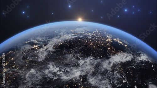 地球上空ヨーロッパ