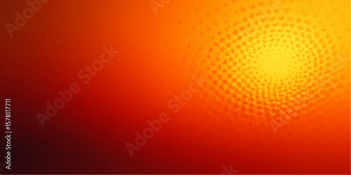 Bright orange abstract vector background with glowing dots and halftone texture