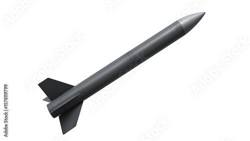 High-Resolution Studio Photo of Interceptor Missile with Stabilizing Fins