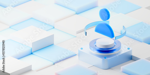 3D Profile ID technology icon background