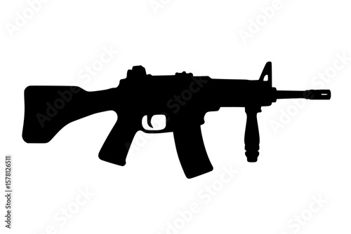Silhouette of a firearm isolated on a white background
